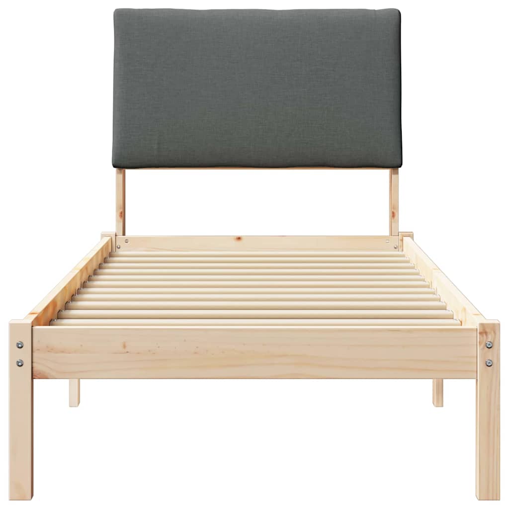 Bedframe Bruin en donkergrijs 80 x 200 cm Massief grenenhout