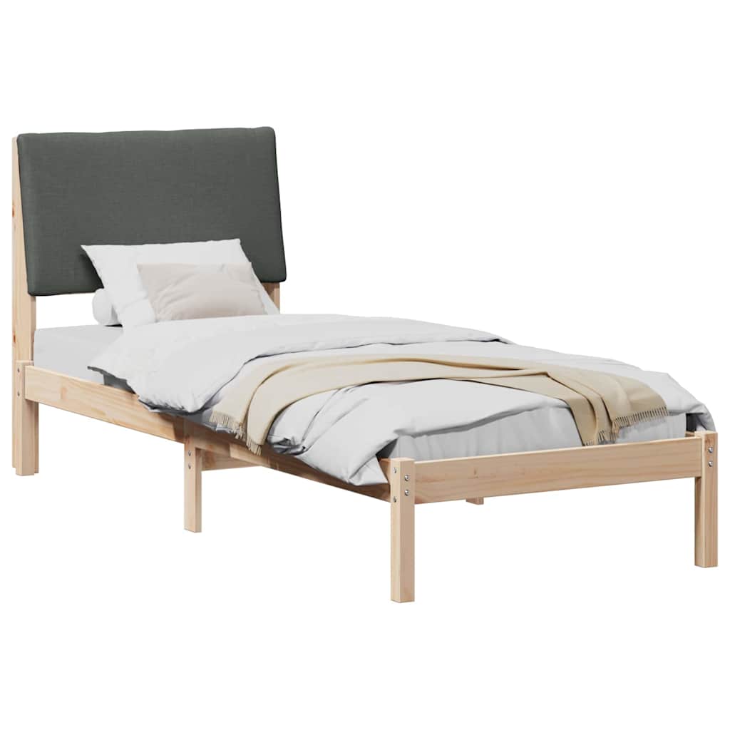 Bedframe Bruin en donkergrijs 80 x 200 cm Massief grenenhout