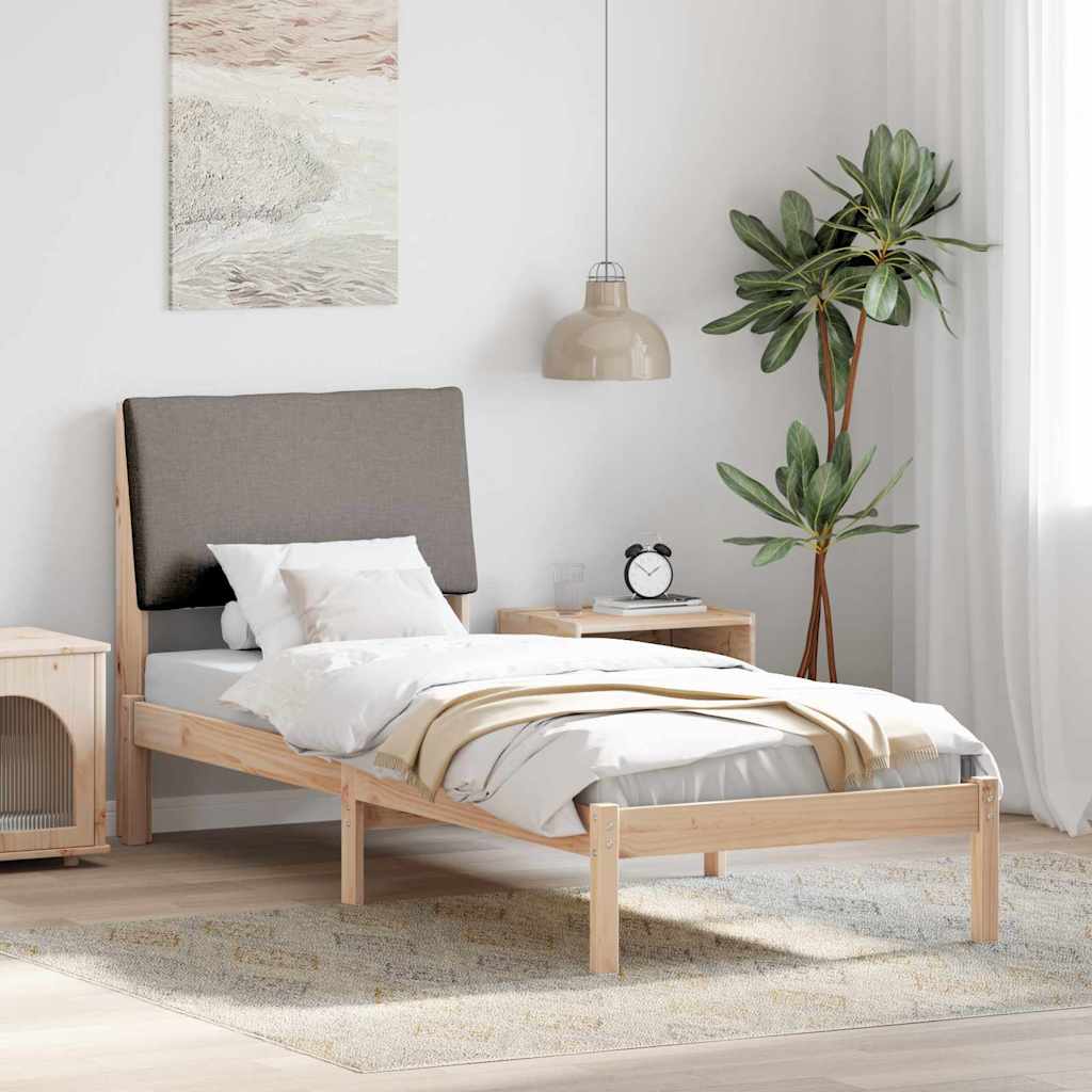 Bedframe Bruin en taupe 80 x 200 cm Massief grenenhout