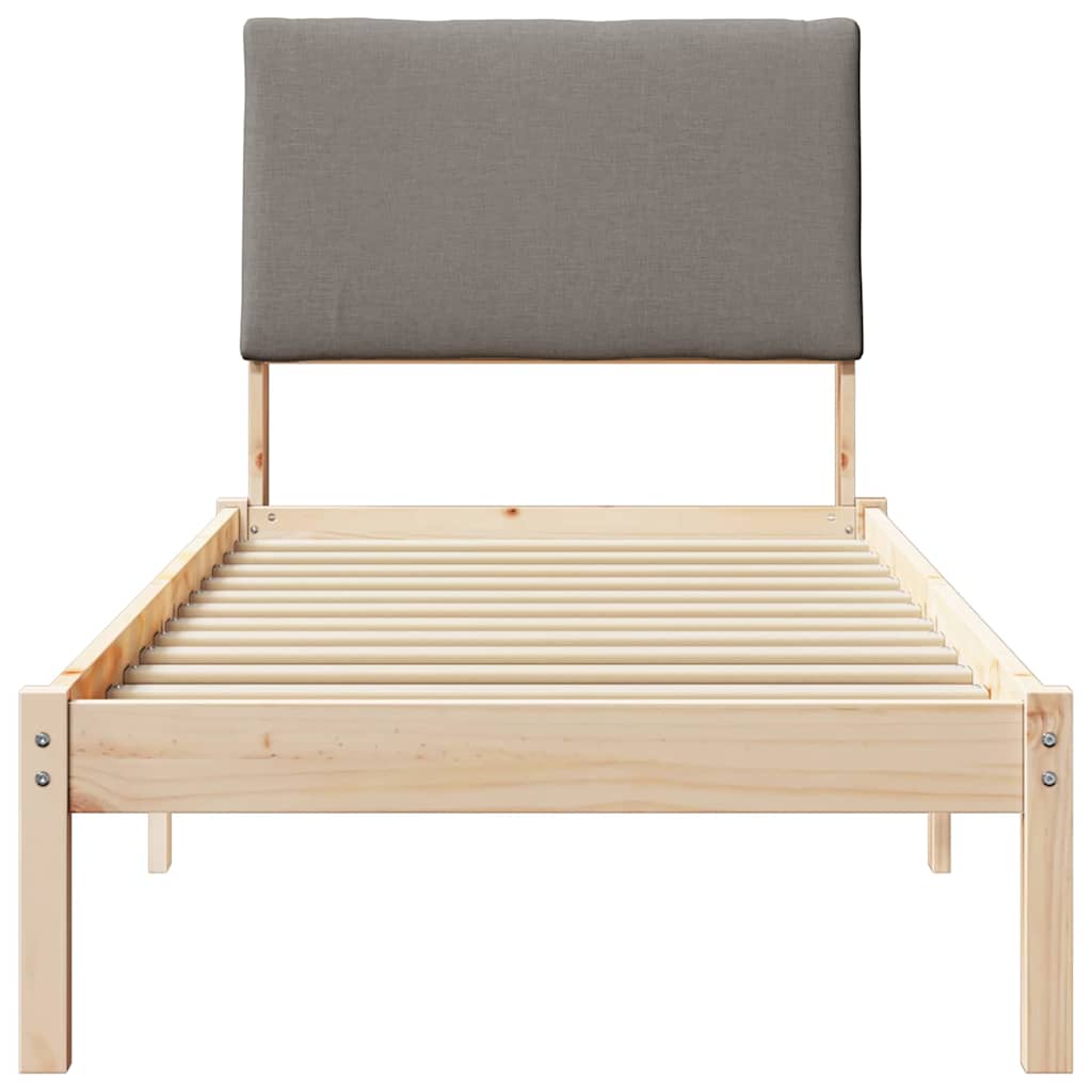 Bedframe Bruin en taupe 80 x 200 cm Massief grenenhout