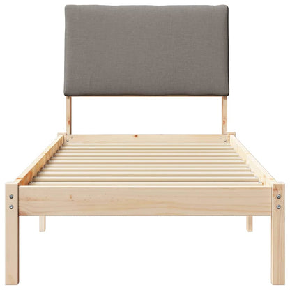 Bedframe Bruin en taupe 80 x 200 cm Massief grenenhout