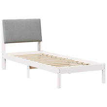 Bedframe Wit en lichtgrijs 80 x 200 cm Massief grenenhout