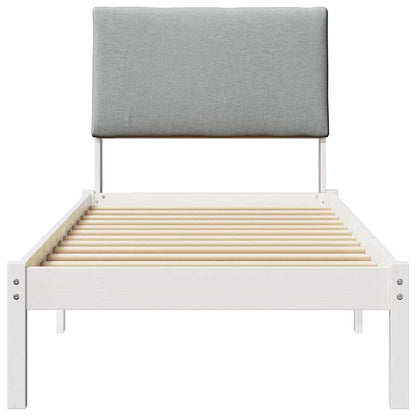 Bedframe Wit en lichtgrijs 80 x 200 cm Massief grenenhout
