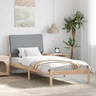 Bed Frame Brown and Light Grey 90 x 190 cm Solid Pine Wood