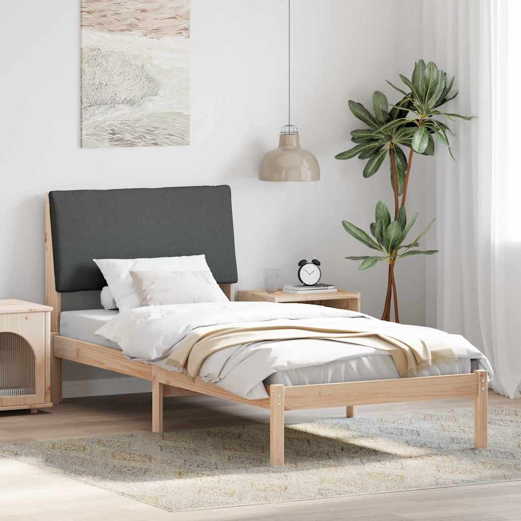 Bedframe Bruin en donkergrijs 90 x 190 cm Massief grenenhout
