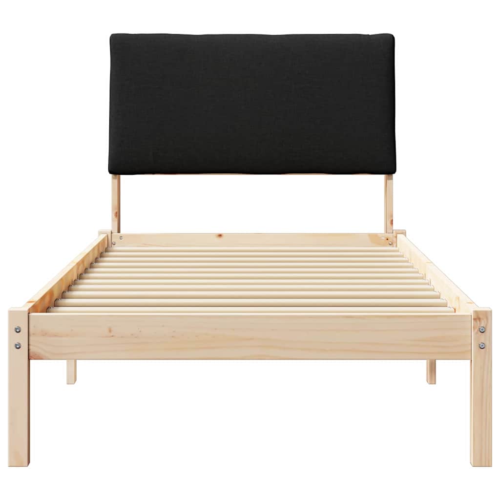 Bedframe Bruin en zwart 90 x 190 cm Massief grenenhout