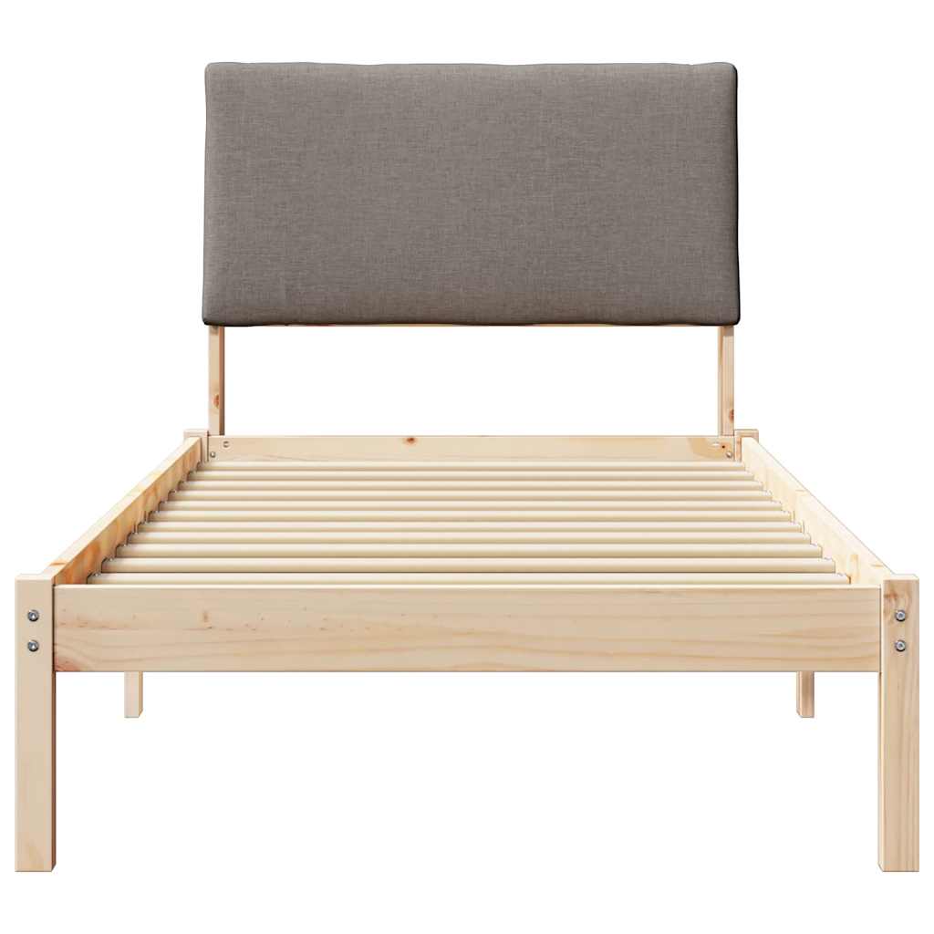 Bedframe Bruin en taupe 90 x 190 cm Massief grenenhout
