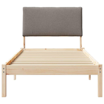 Bedframe Bruin en taupe 90 x 190 cm Massief grenenhout
