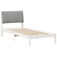 Bedframe Wit en lichtgrijs 90 x 190 cm Massief grenenhout