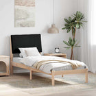 Bed frame Brown and black 75 x 190 cm Solid pine wood