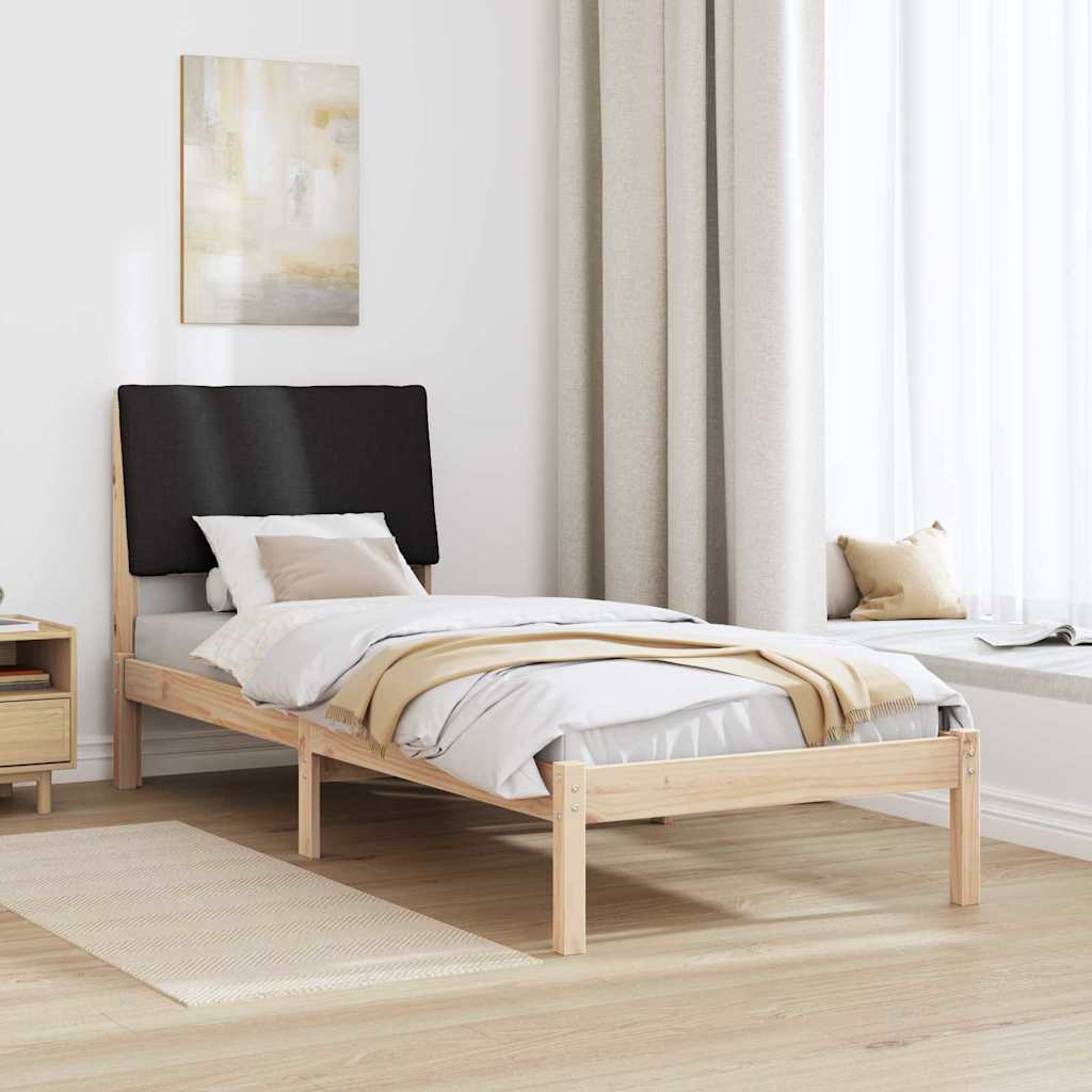 Bedframe Bruin en zwart 75 x 190 cm Massief grenenhout