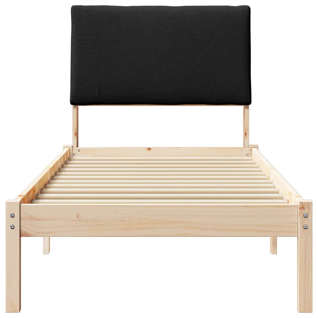 Bedframe Bruin en zwart 75 x 190 cm Massief grenenhout