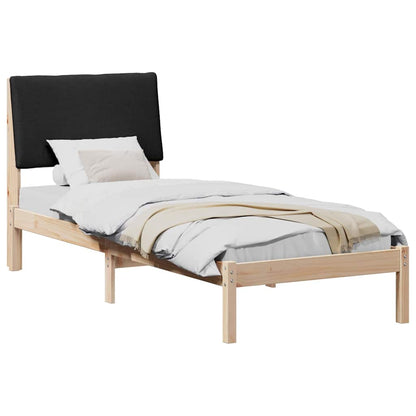 Bedframe Bruin en zwart 75 x 190 cm Massief grenenhout