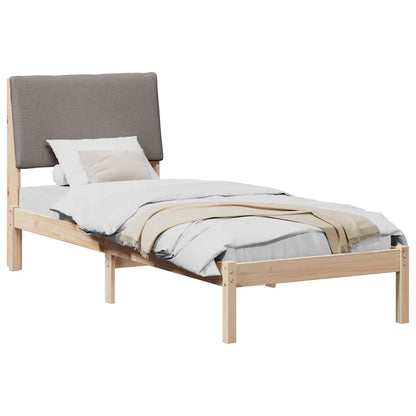Bedframe Bruin en taupe 75 x 190 cm Massief grenenhout