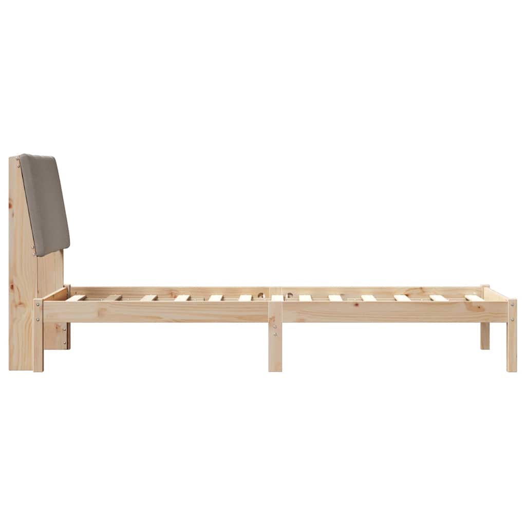 Bedframe Bruin en taupe 75 x 190 cm Massief grenenhout