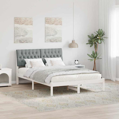 Bedframe Lichtgrijs 140 x 200 cm Massief grenenhout