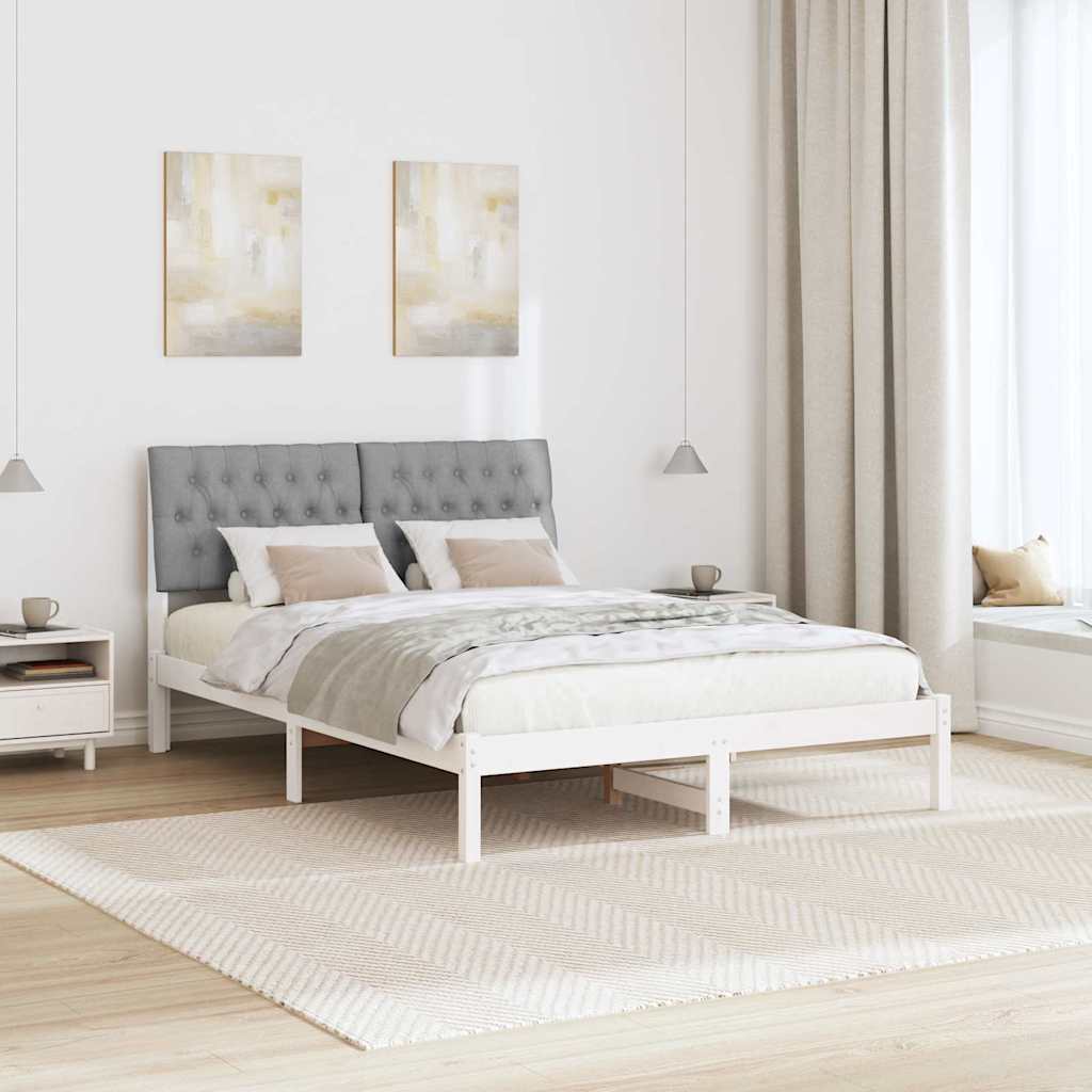 Bedframe Lichtgrijs 140 x 200 cm Massief grenenhout