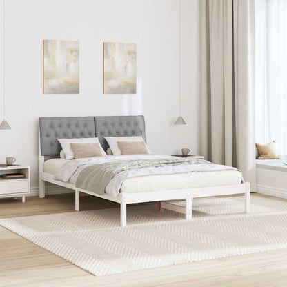 Bedframe Lichtgrijs 140 x 200 cm Massief grenenhout