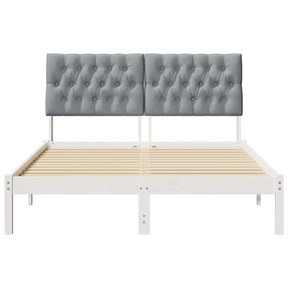 Bedframe Lichtgrijs 140 x 200 cm Massief grenenhout