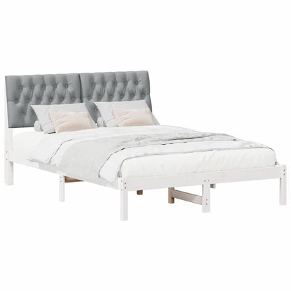 Bedframe Lichtgrijs 140 x 200 cm Massief grenenhout