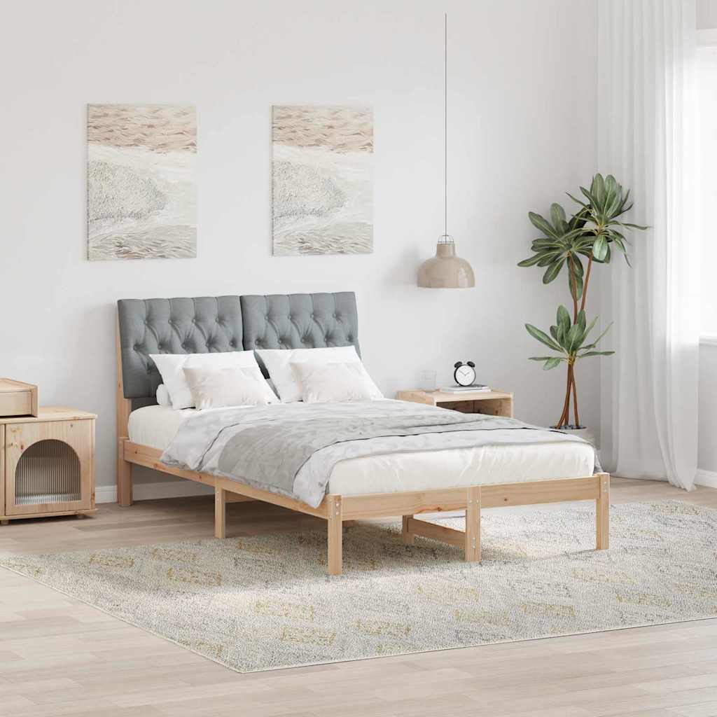 Bedframe Lichtgrijs 120 x 200 cm Massief grenenhout