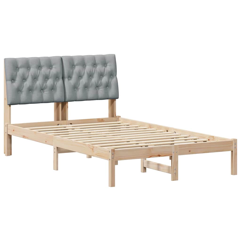 Bedframe Lichtgrijs 120 x 200 cm Massief grenenhout