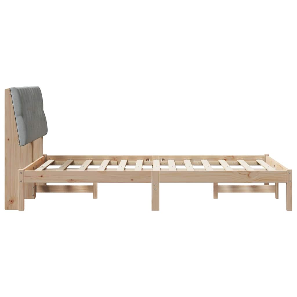 Bedframe Lichtgrijs 120 x 200 cm Massief grenenhout
