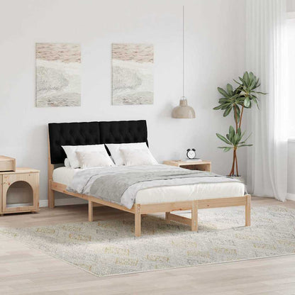 Bedframe met hoofdeinde Zwart 120 x 200 cm Massief grenenhout
