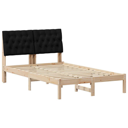 Bedframe met hoofdeinde Zwart 120 x 200 cm Massief grenenhout