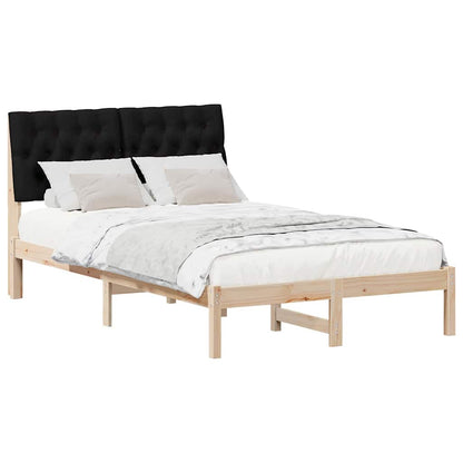 Bedframe met hoofdeinde Zwart 120 x 200 cm Massief grenenhout