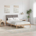 Brown Upholstered Bed Frame 120 x 200 cm
