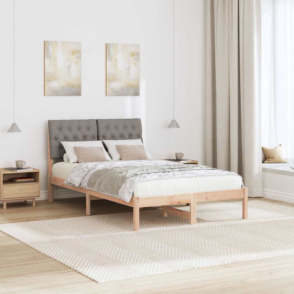 Bedframe met Gevoerd Hoofdgedeelte Bruin 120 x 200 cm