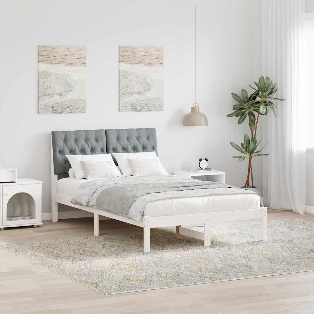 Bedframe met Gevoerd Hoofdgedeelte Wit 120 x 200 cm