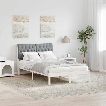 Bedframe met Gevoerd Hoofdgedeelte Wit 120 x 200 cm