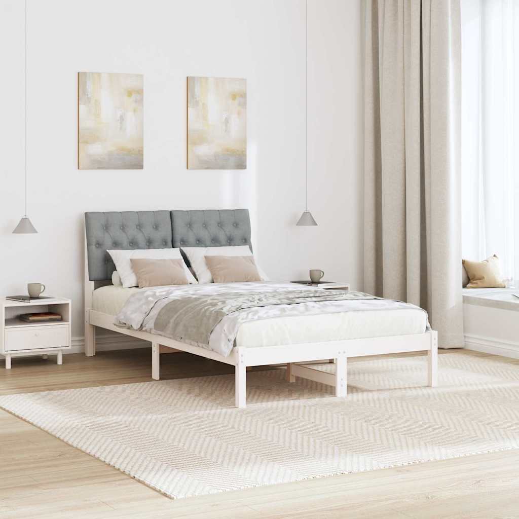Bedframe met Gevoerd Hoofdgedeelte Wit 120 x 200 cm