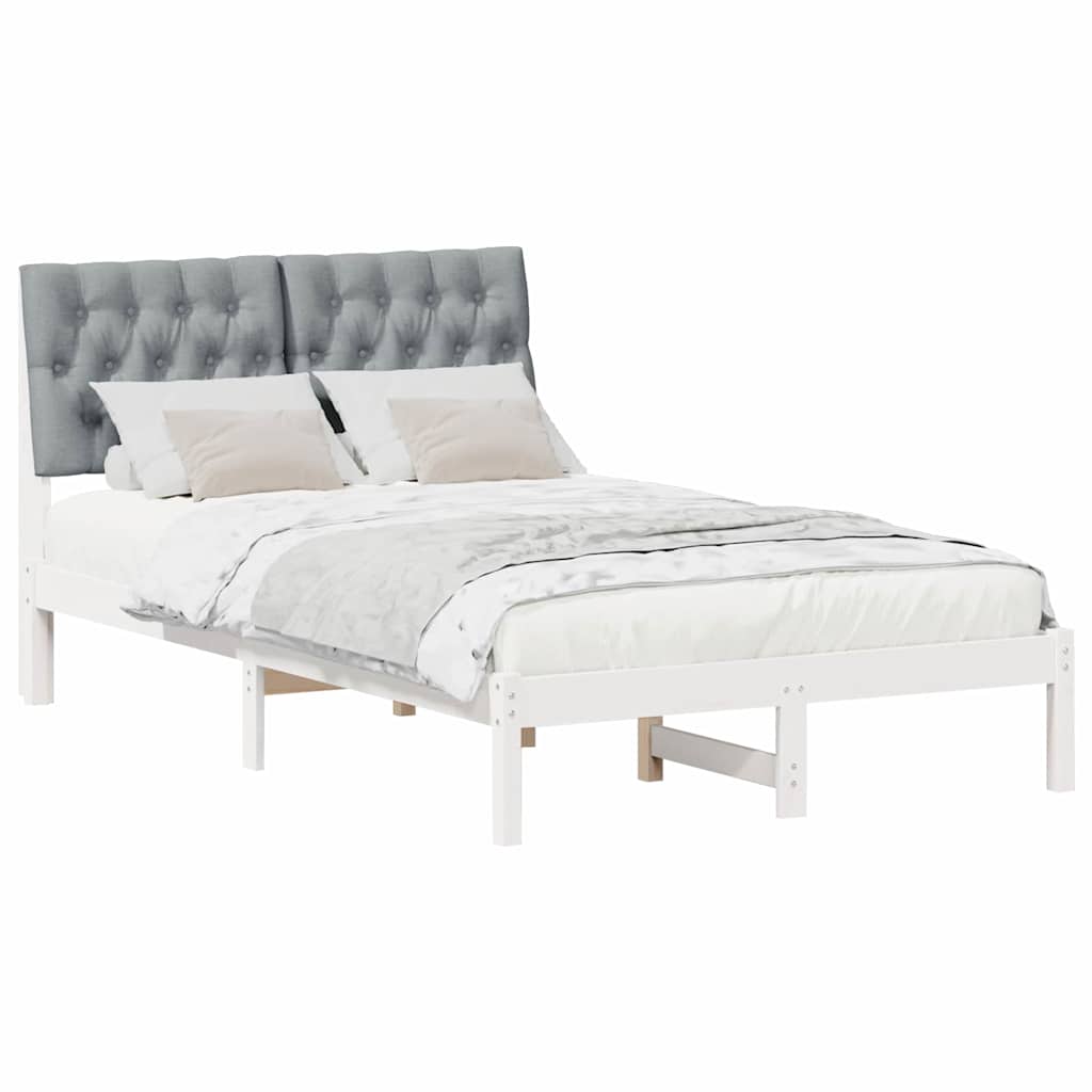 Bedframe met Gevoerd Hoofdgedeelte Wit 120 x 200 cm