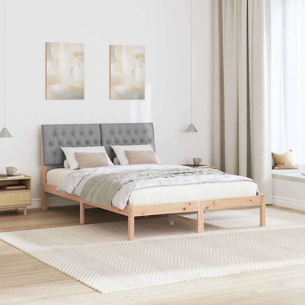 Bedframe met Gevoerd Hoofdgedeelte Bruin 135 x 190 cm