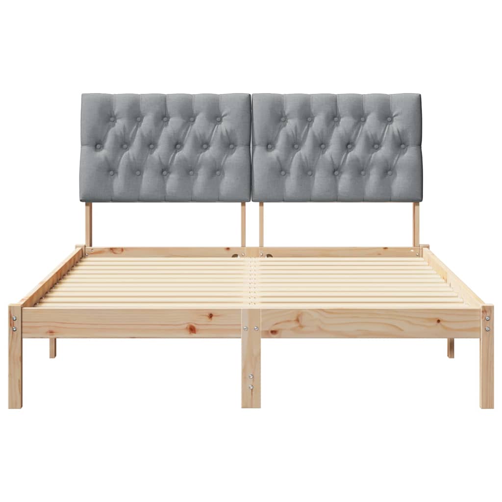 Bedframe met Gevoerd Hoofdgedeelte Bruin 135 x 190 cm