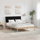 Bed Frame with Padded Headboard Brown 135 x 190 cm