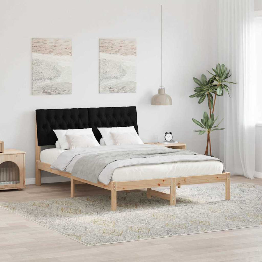 Bedframe met Gevoerd Hoofdgedeelte Bruin 135 x 190 cm