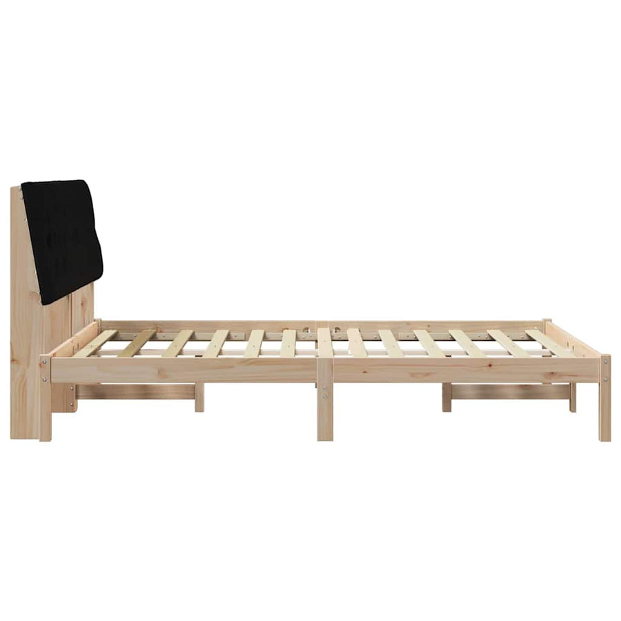 Bedframe met Gevoerd Hoofdgedeelte Bruin 135 x 190 cm