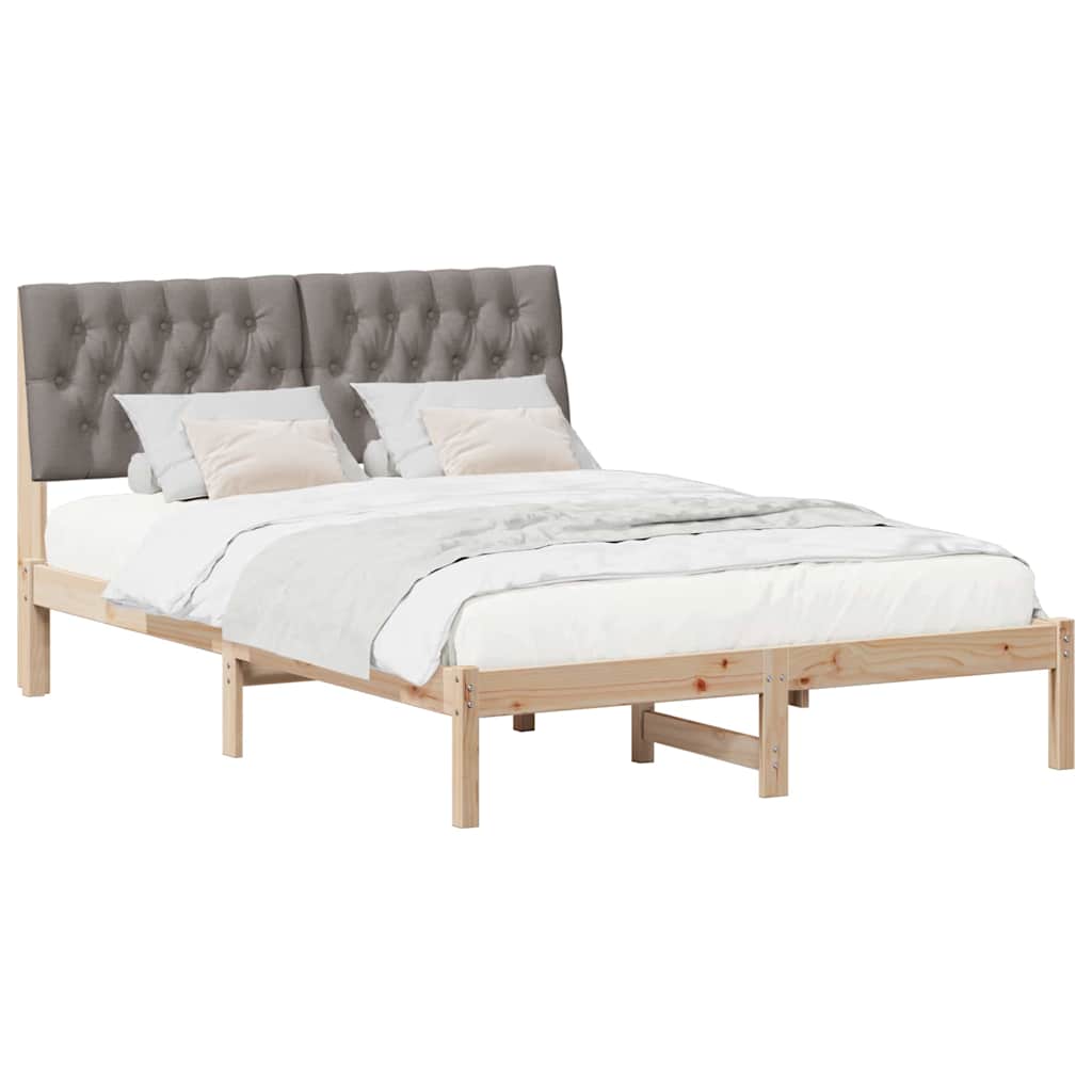 Bedframe met Gevoerd Hoofdgedeelte Bruin 135 x 190 cm