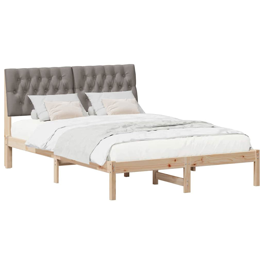 Bedframe met Gevoerd Hoofdgedeelte Bruin 135 x 190 cm