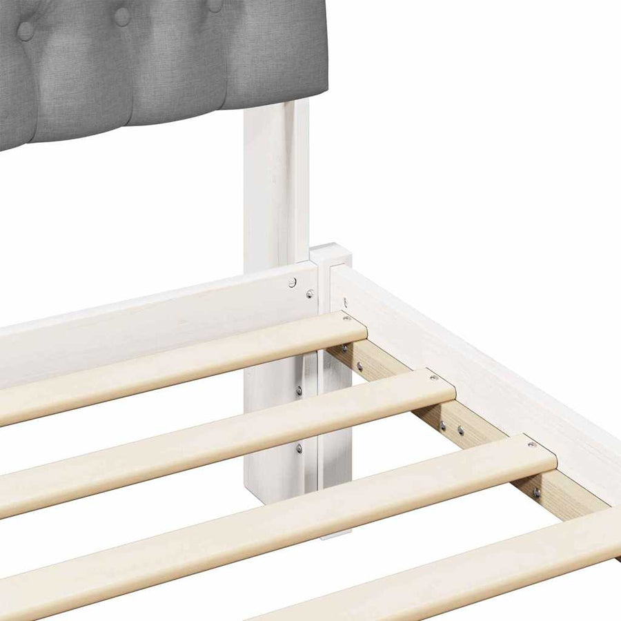 Bedframe met Gevoerd Hoofdgedeelte Wit 135 x 190 cm