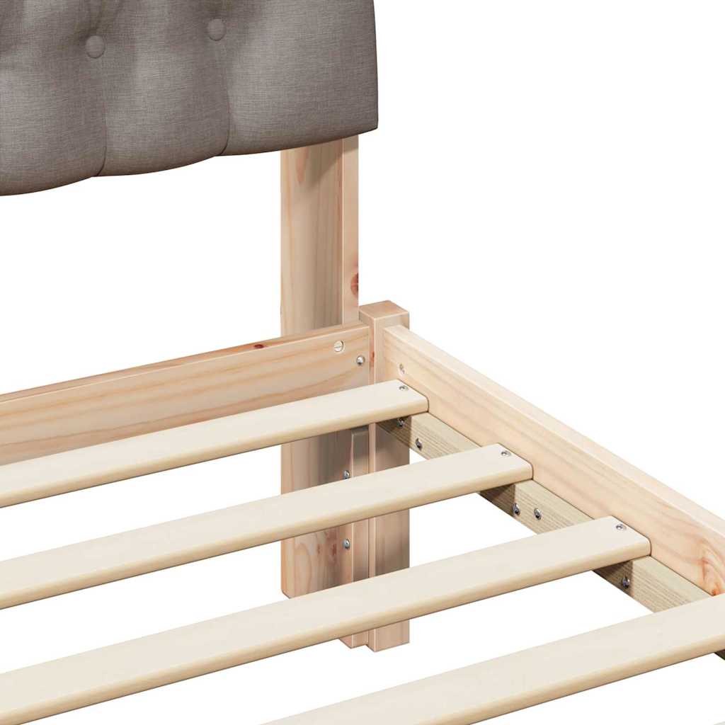 Bedframe met Gevoerd Hoofdgedeelte Bruin 120 x 190 cm