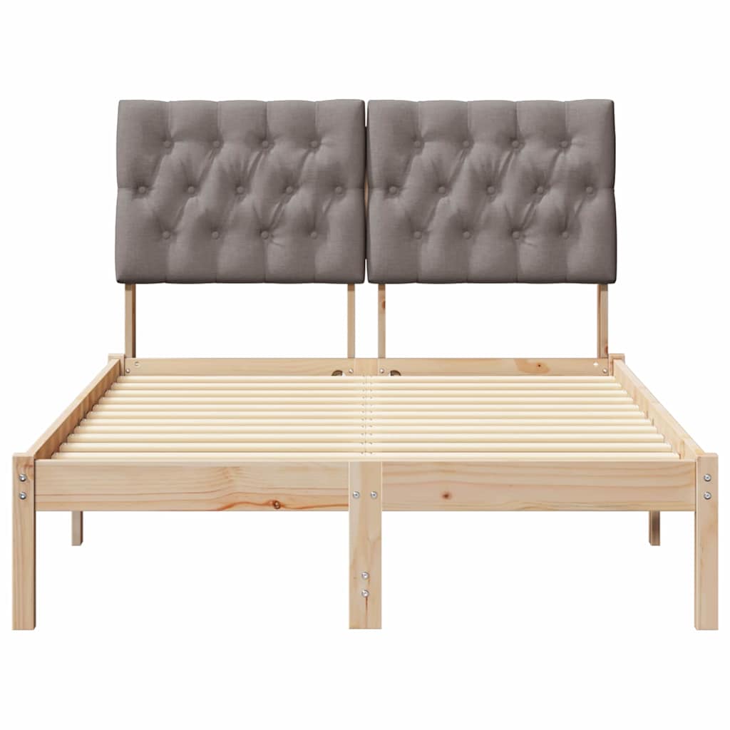 Bedframe met Gevoerd Hoofdgedeelte Bruin 120 x 190 cm