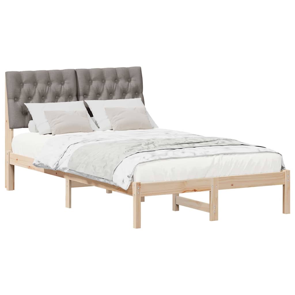 Bedframe met Gevoerd Hoofdgedeelte Bruin 120 x 190 cm