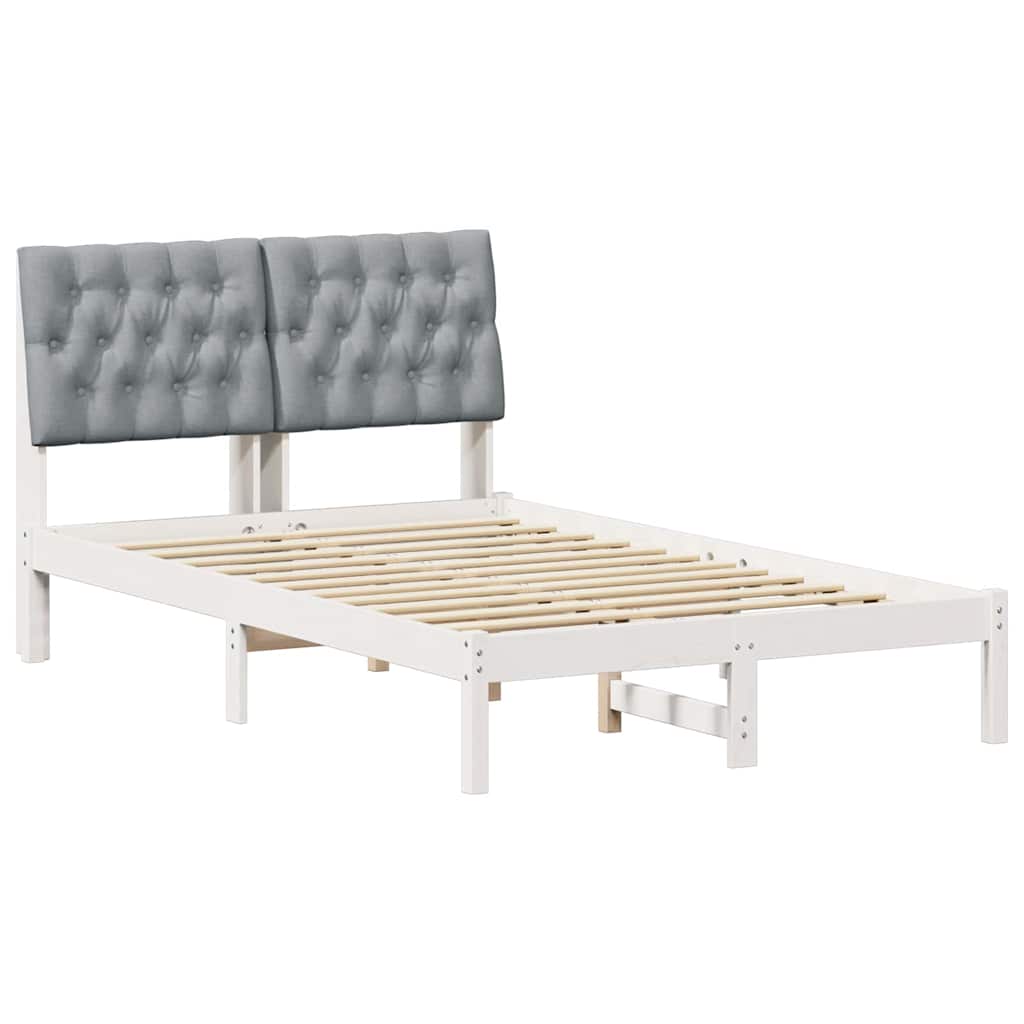 Bedframe met Gevoerd Hoofdgedeelte Wit 120 x 190 cm