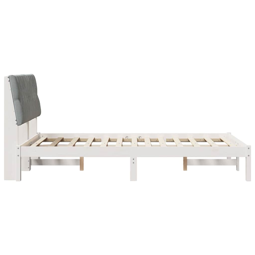 Bedframe met Gevoerd Hoofdgedeelte Wit 120 x 190 cm