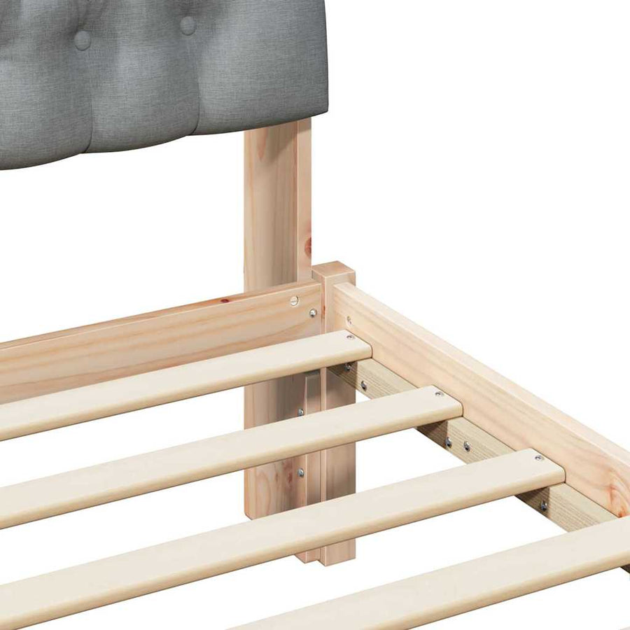 Bedframe met Gevoerd Hoofdgedeelte Bruin 100 x 200 cm